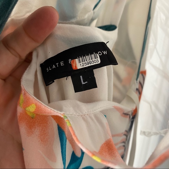 Slate & Willow Palm Printed Maxi Dress Large - Picture 9 of 12